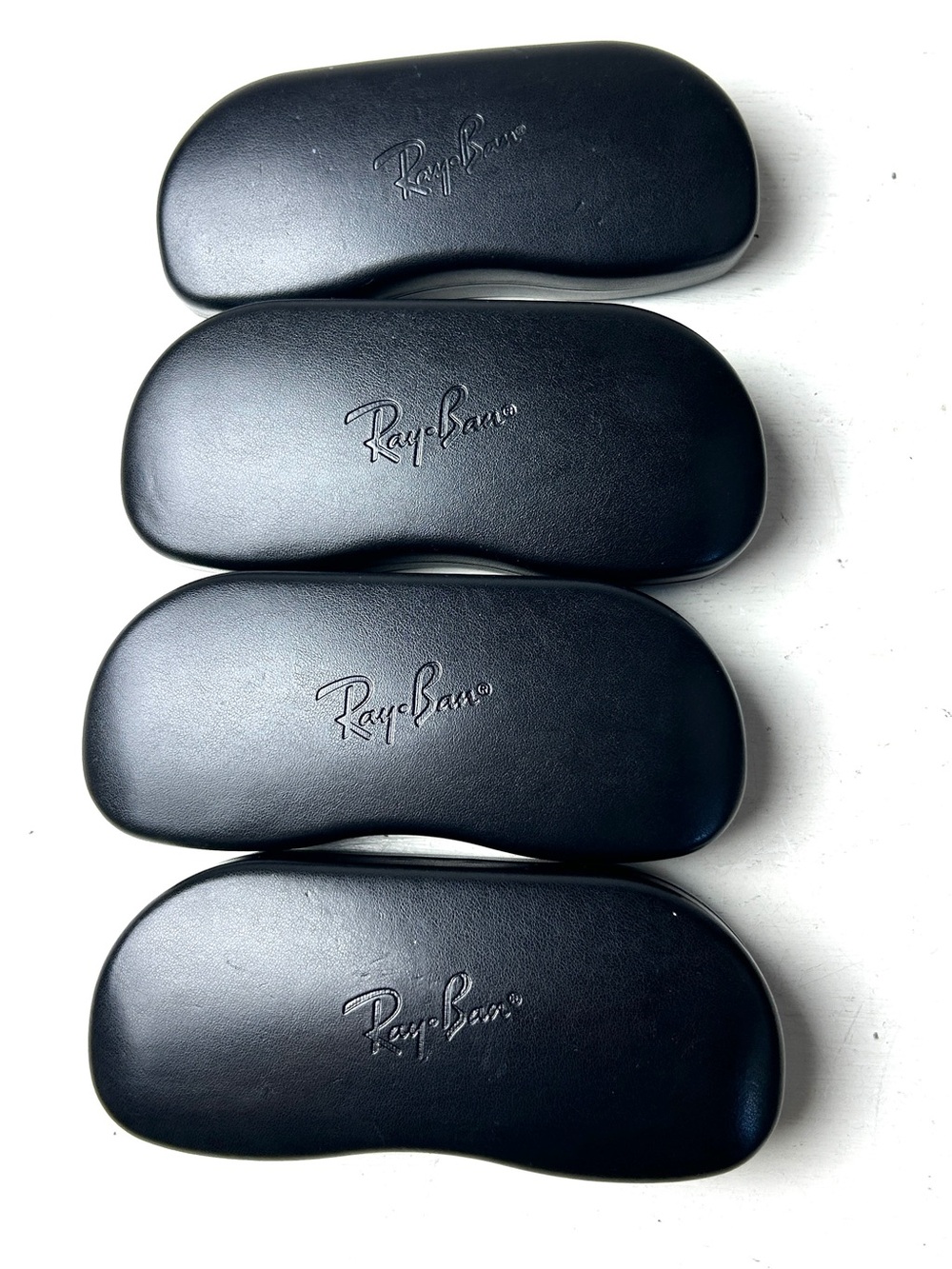 Lot of 4 Genuine Ray-Ban Sunglasses Cases Hard Black Clamshell